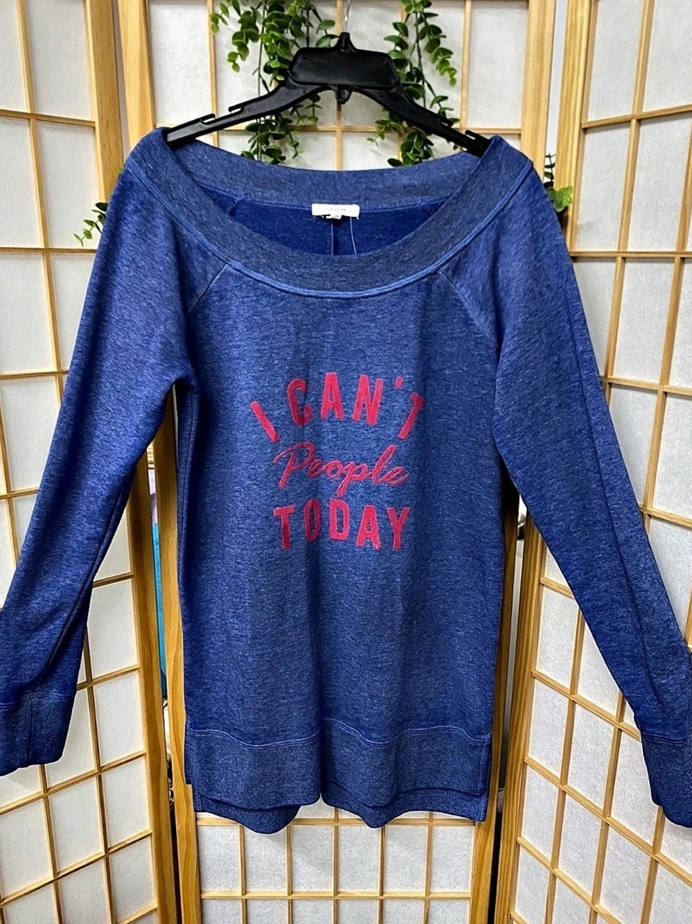 Blue Long Sleeve Graphic Sweatshirt